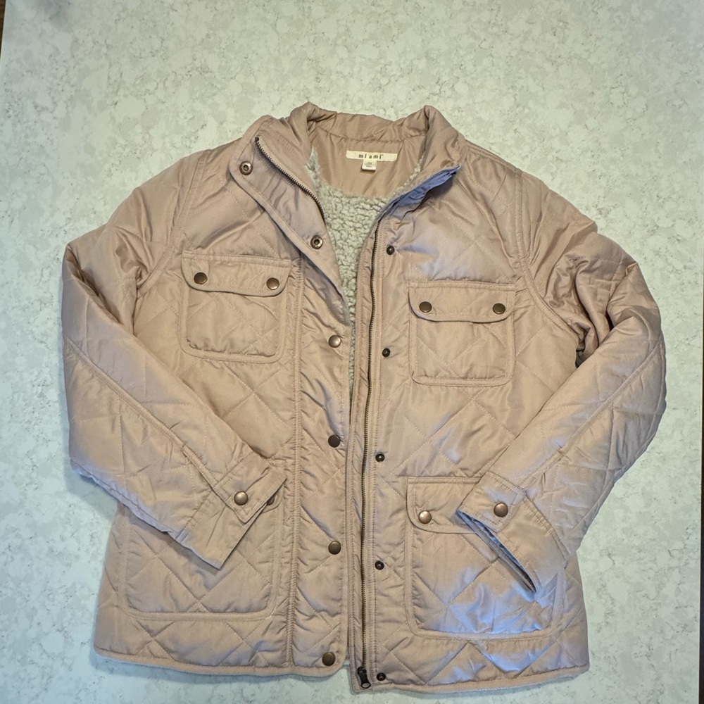 Jacket with Sherpa Lining Light Pink Size Medium NWOT